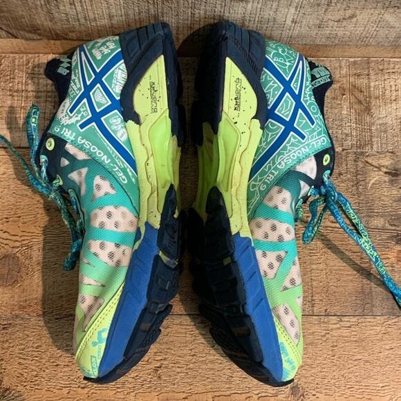 Asics Gel-Noosa Tri 9 Triathlon Running Shoes Electric Blue Mint SZ 7 - Picture 4 of 11